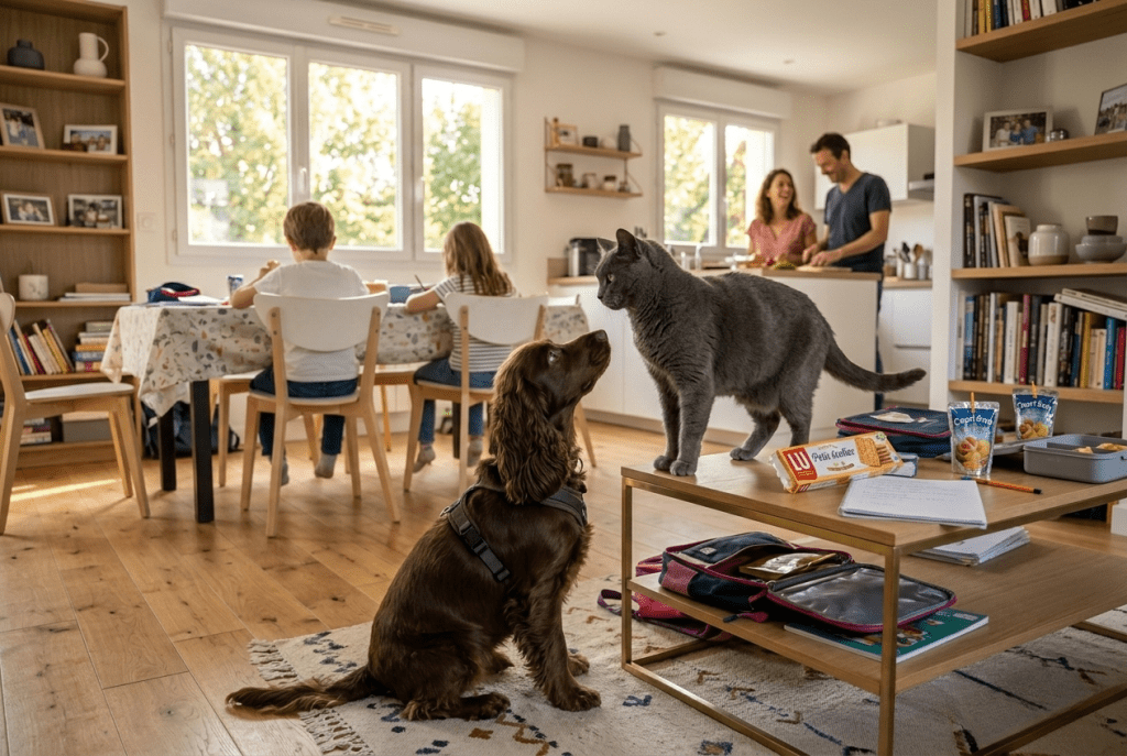 aménagement maison pour cohabitation Cocker et chat