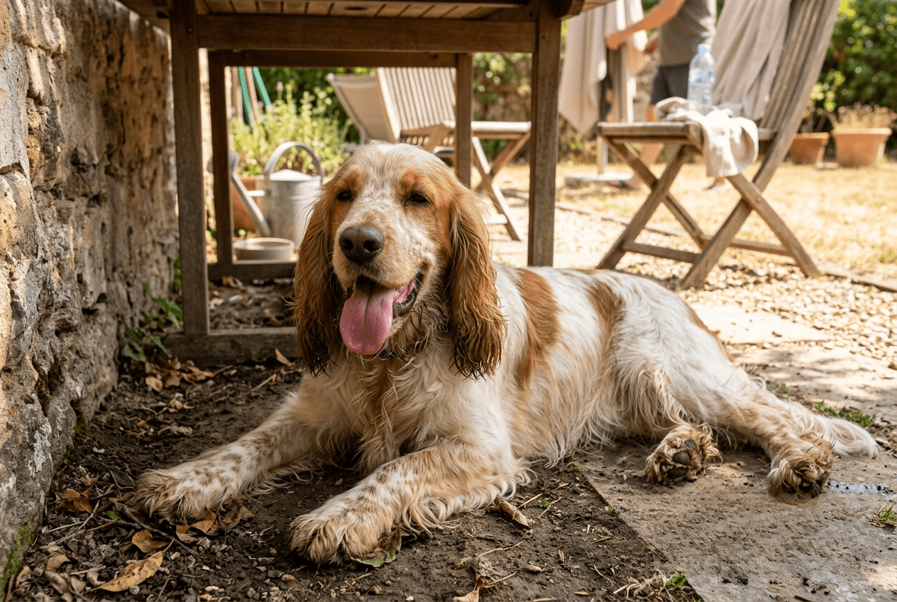 coup de chaleur cocker - cocker épuisé par la chaleur estivale