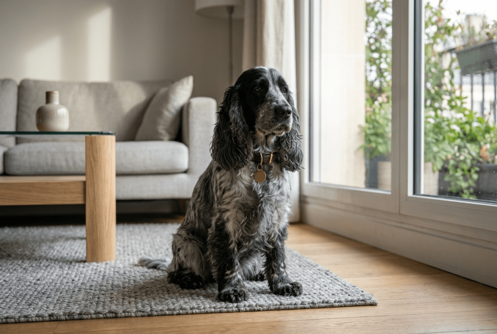 cocker détourne regard signal apaisement stress chien