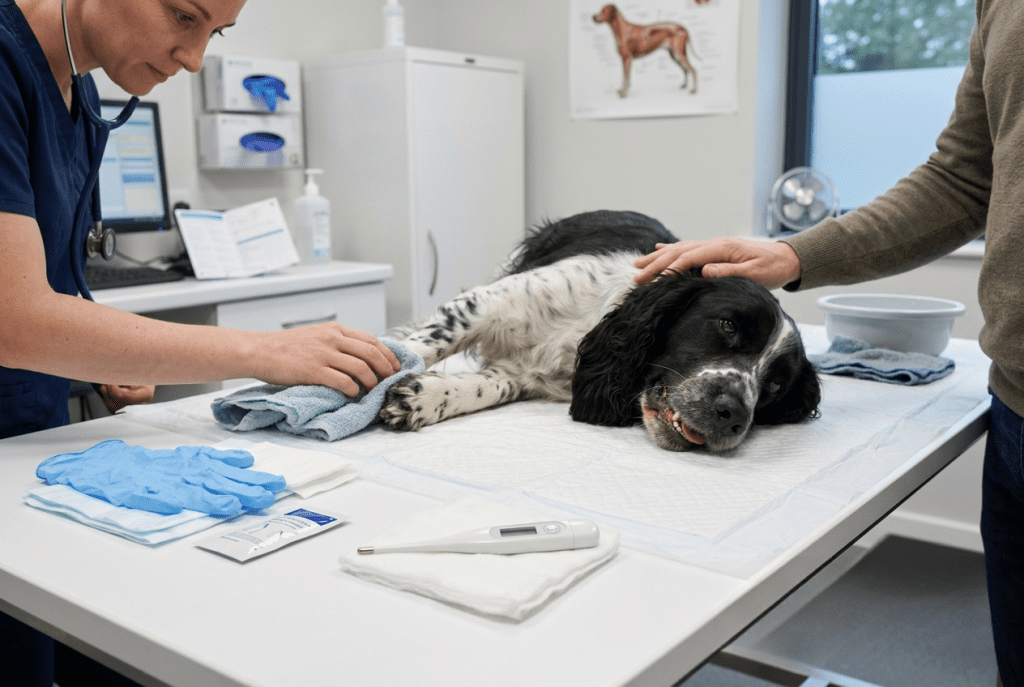 mesurer la température d'un cocker en cas de coup de chaleur