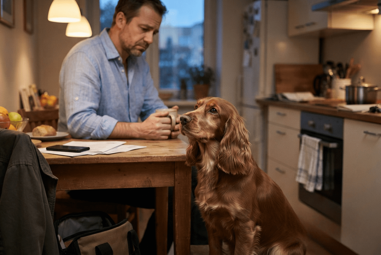cocker comprend émotions maître regard attentif