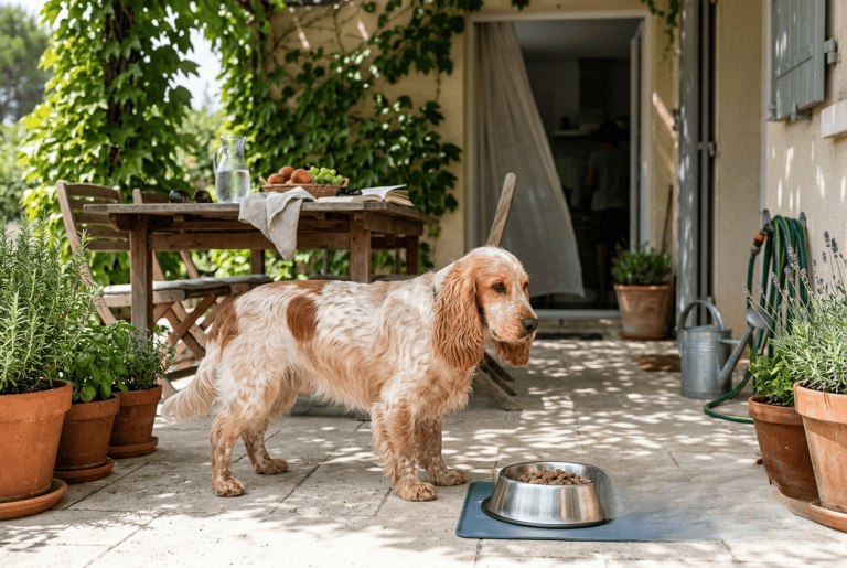 alimentation cocker été – gamelle fraîche à l'ombre