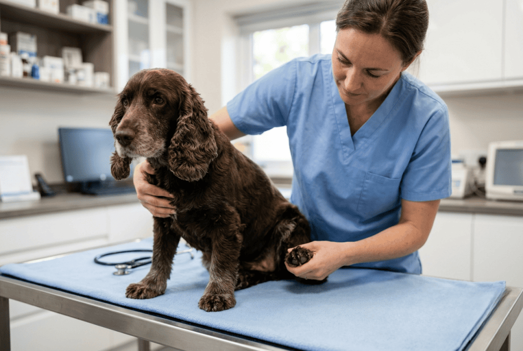 consultation vétérinaire arthrose cocker examen