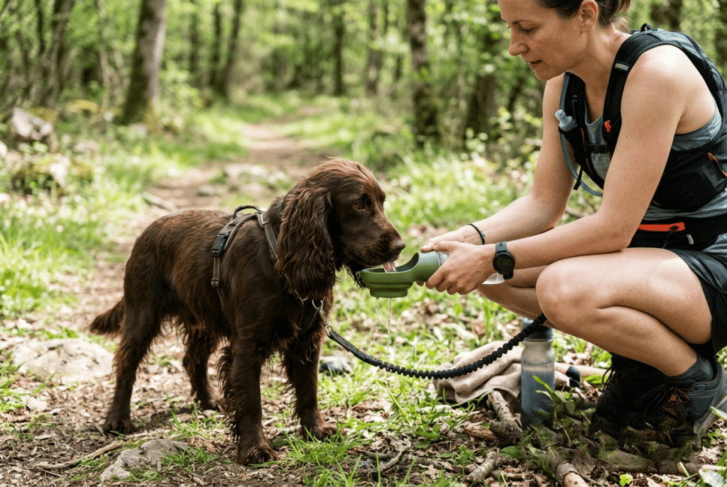 pause hydratation cocker pendant une sortie cani-cross