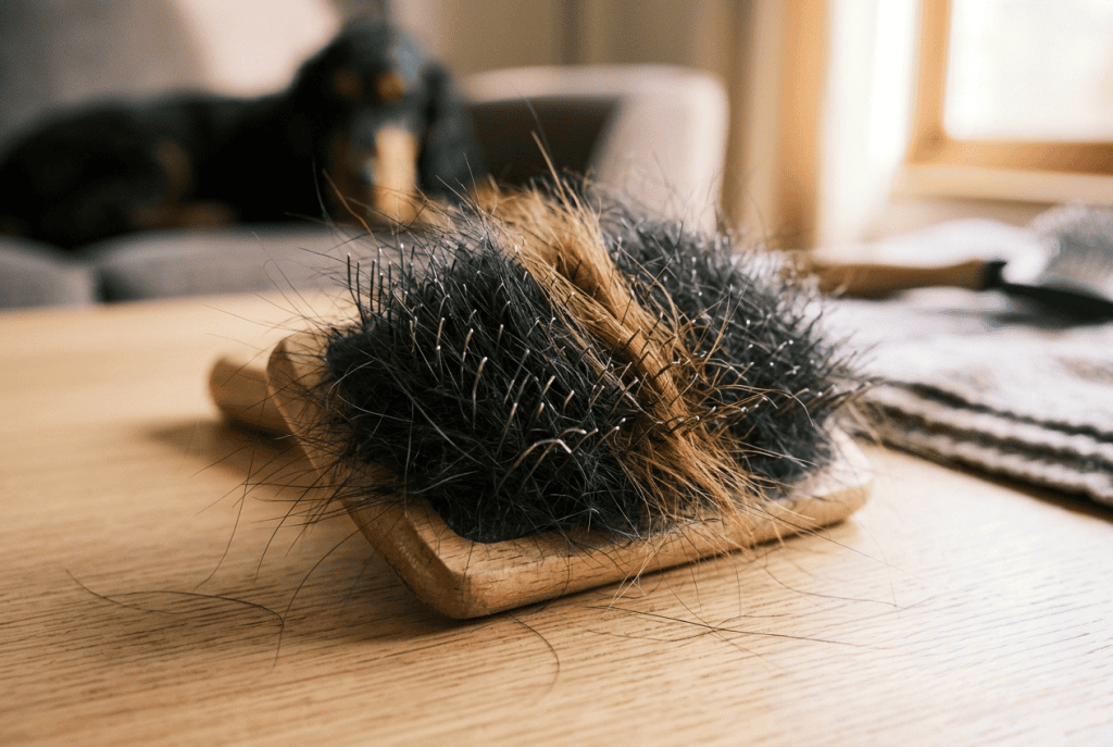 signes mue automne cocker poils brosse