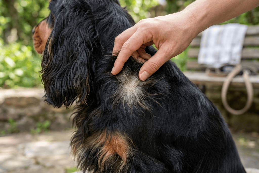 inspection pelage cocker tique été