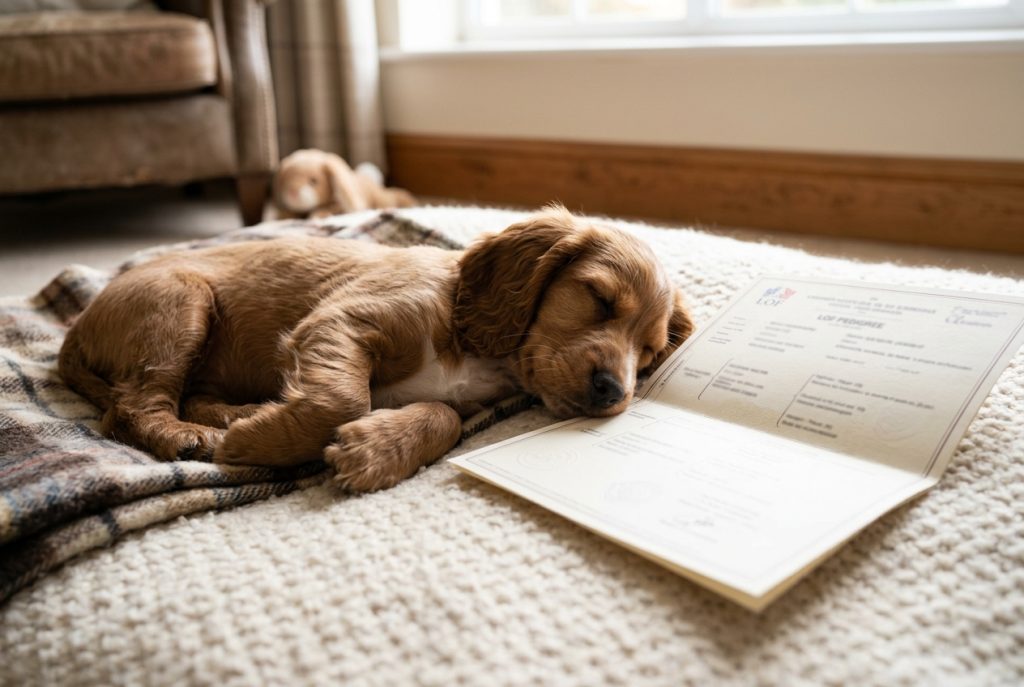 Pedigree LOF et chiot Cocker Spaniel