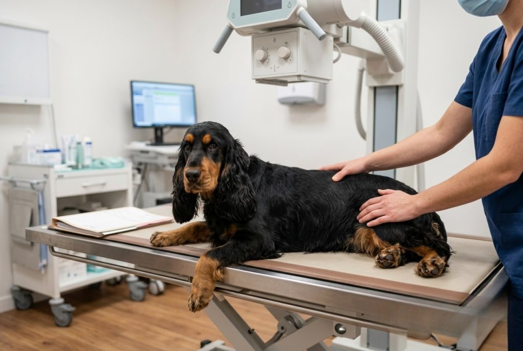 Cocker Spaniel léthargique allongé, signe d'alerte après ingestion d'un objet