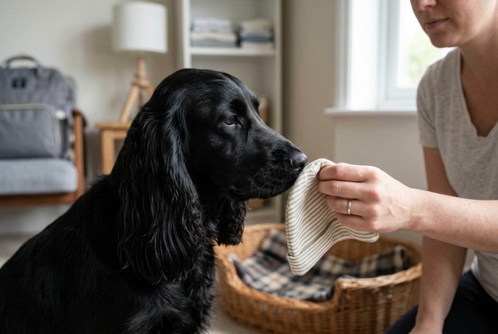 cocker découverte odeur bébé désensibilisation