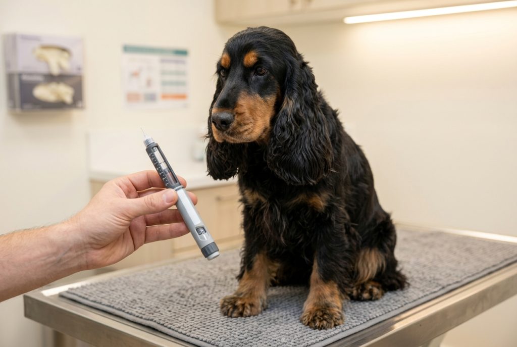 injection d'insuline pour Cocker diabétique
